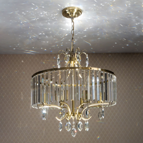 картинка Люстра подвесная хрустальная Бронза Инга CL335183 от магазина BTSvet