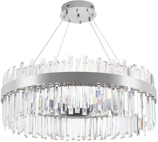 картинка Подвесная люстра хрустальная светодиодная с управлением смартфоном и пультом регулировкой цветовой температурой и яркости ночным режимом и таймером LED LAMPS 81273 от магазина BTSvet