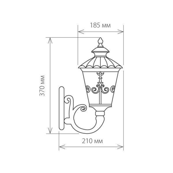 картинка Настенный фонарь уличный Diadema U (GLYF-8046U) черное золото от магазина BTSvet
