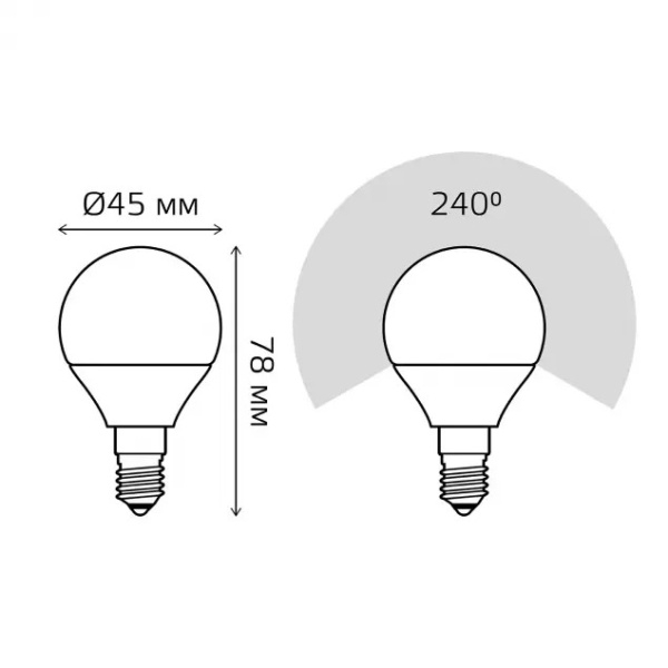 картинка Лампочка светодиодная груша E14 6W 4100K 540lm 53126 от магазина BTSvet