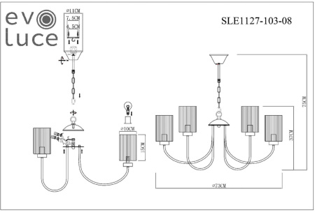 картинка Подвесная люстра Evoluce Tilda SLE1127-103-08 от магазина BTSvet