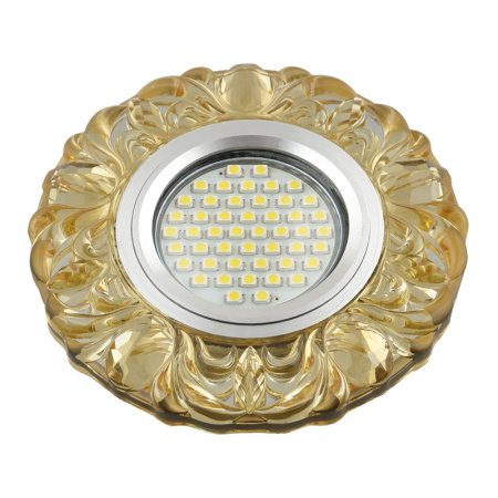 Встраиваемый светильник со светодиодной подсветкой Luciole DLS-L136 GU5.3 GLASSY/YELLOW