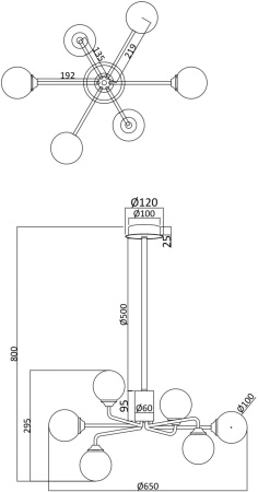 картинка Потолочная люстра Alexis FR5120PL-06G от магазина BTSvet