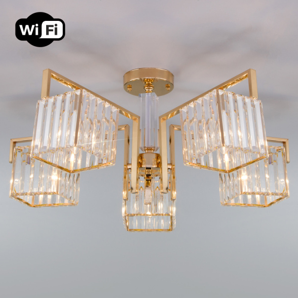 Потолочная люстра хрустальная с управлением смартфоном April 10126/5