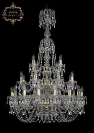 Хрустальная подвесная люстра 11.11.16+8+4.300.3d.XL-128.Gd.Sp