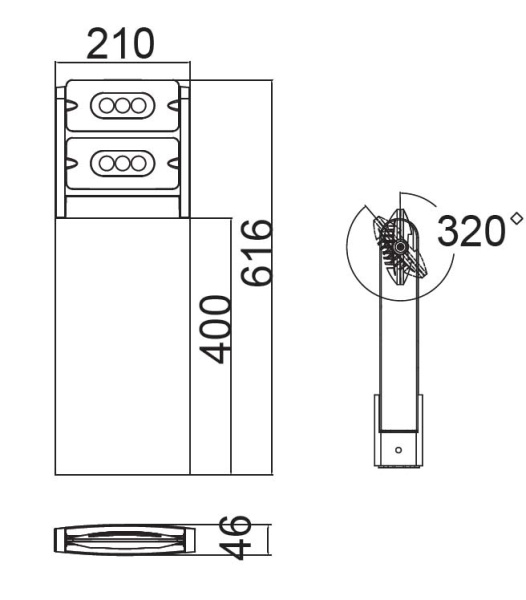 картинка Наземный светодиодный светильник IP65 W6146S-2-616 Gr от магазина BTSvet