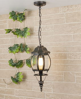 Уличный светильник подвесной 1001H черное золото / 1045