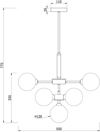 картинка Потолочная люстра на штанге Inversion FR5233PL-13BS от магазина BTSvet