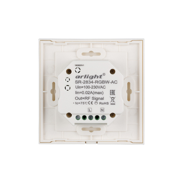 картинка Панель Sens SR-2834RGBW-AC-RF-IN White (220V,RGBW,1 зона) (Arlight, IP20 Пластик, 3 года) 022196 от магазина BTSvet