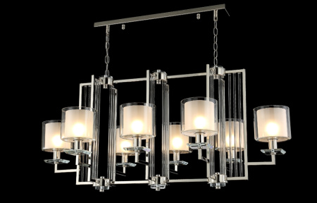 картинка Подвесная люстра NICOLAS SP8 L1000 NICKEL/WHITE от магазина BTSvet