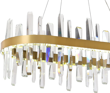 картинка Подвесная люстра хрустальная светодиодная с управлением смартфоном и пультом регулировкой цветовой температурой и яркости ночным режимом и таймером LED LAMPS 81258 от магазина BTSvet
