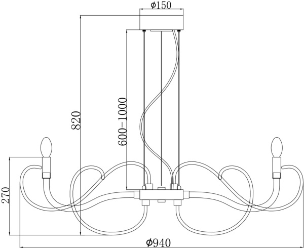 картинка Подвесная люстра Atlanta MOD051PL-07TR от магазина BTSvet