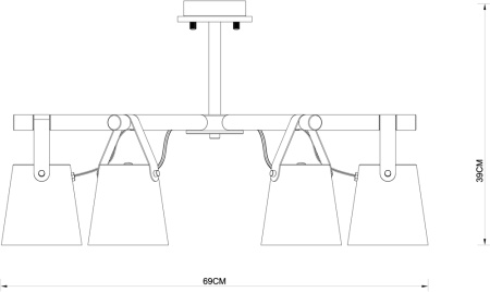 картинка Потолочная люстра на штанге Thomas A7032PL-6BK от магазина BTSvet