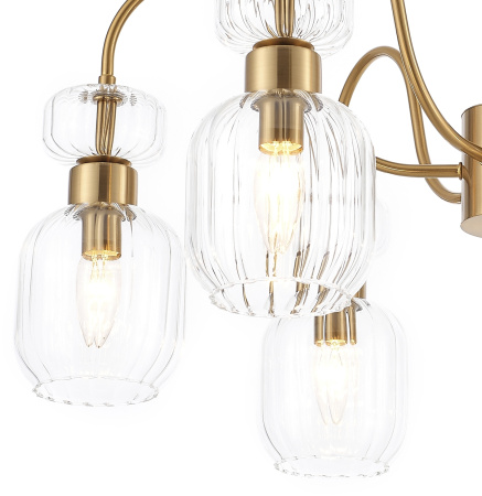 картинка Потолочная люстра на штанге Gloss 1141/6PL E14*60W Antigue copper/Clear от магазина BTSvet