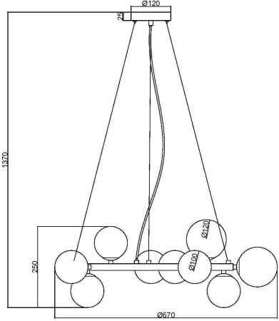 картинка Подвесной светильник Dallas MOD545PL-11BS от магазина BTSvet