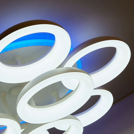 картинка Потолочная люстра светодиодная с управлением смарфоном и пультом регулировка яркости и цветовой температуры Паркер Смарт CL225A190E RGB от магазина BTSvet