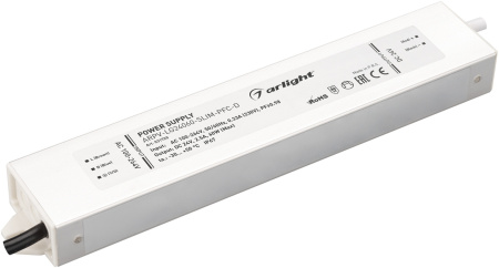 Блок питания ARPV-LG24060-SLIM-PFC-D (24V, 2.5A, 60W) (Arlight, IP67 Металл, 5 лет) 031720