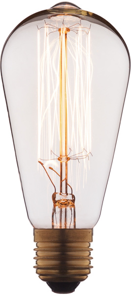 Ретро лампочка накаливания Эдисона груша E27 60W 2400-2800K 1008