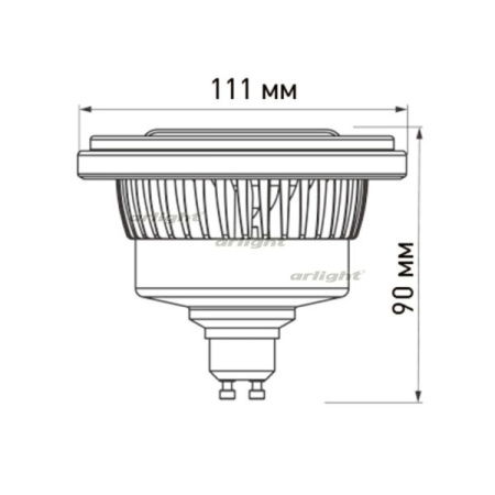 картинка Лампа AR111-FORT-GU10-12W-DIM Day4000 (Reflector, 24 deg, 230V) (Arlight, Металл) 026879 от магазина BTSvet
