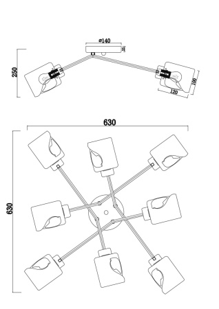 картинка Потолочная люстра Isabella FR5095CL-08G от магазина BTSvet