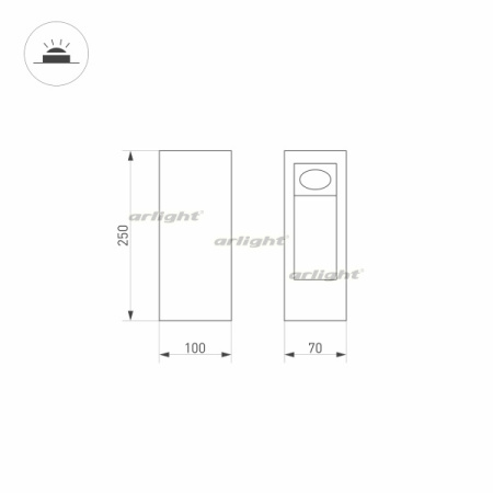 картинка Ландшафтный светильник наземный LGD-MARK-BOLL-H250-7W Warm3000 (GR, 60 deg, 230V) (Arlight, IP54 Металл, 3 года) 029975 от магазина BTSvet