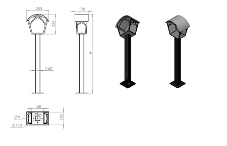 картинка Наземный фонарь Мадрид 140-41/b-11 от магазина BTSvet