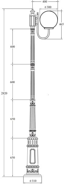 картинка Наземный фонарь GLOBO L 88210L/10A/E7 Bl от магазина BTSvet