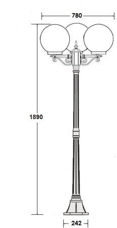 картинка Наземный фонарь GLOBO L 88208LB Bl от магазина BTSvet