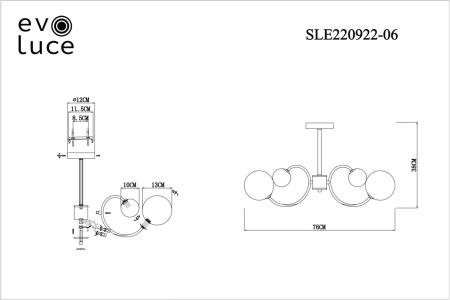 картинка Люстра потолочная на штанге светодиодная Formae SLE220922-06 от магазина BTSvet