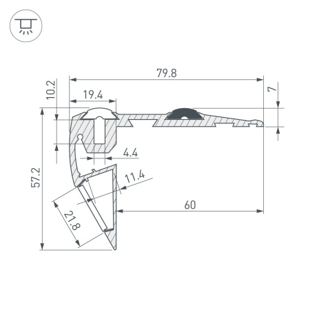 картинка Профиль STEP-FRONT-2000 ANOD (Arlight, Алюминий) 023866 от магазина BTSvet