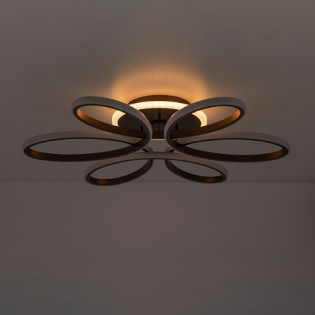 картинка Потолочная люстра светодиодная с управлением смарфоном и пультом регулировка яркости и цветовой температуры Сезар Смарт CL233A175E RGB от магазина BTSvet