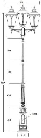картинка Наземный фонарь MUNICH 2М 79760MB/E7 Gb от магазина BTSvet