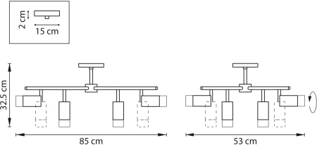 картинка Люстра потолочная на штанге Rullo LR7283781 (571728+214437-8+202431-8) от магазина BTSvet
