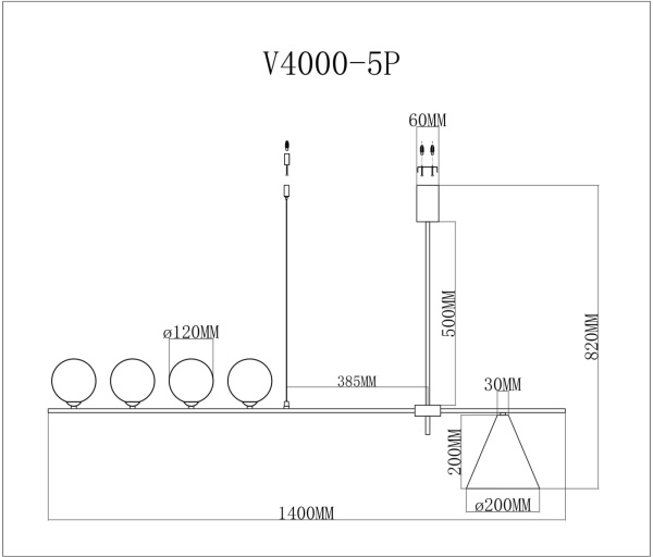 картинка Подвесной светильник Holly V4000-5P от магазина BTSvet