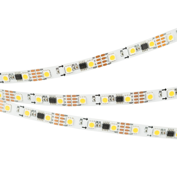 картинка Светодиодная лента SPI-5000-AM 12V White6000 (5060, 60 LED/m, x3) (Arlight, Открытый, IP20) 027163 от магазина BTSvet