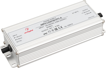 Блок питания ARPV-LG24150-PFC-A (24V, 6.25A, 150W) (Arlight, IP67 Металл, 5 лет) 030015