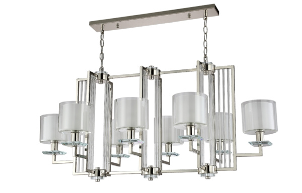 картинка Подвесная люстра NICOLAS SP8 L1000 NICKEL/WHITE от магазина BTSvet