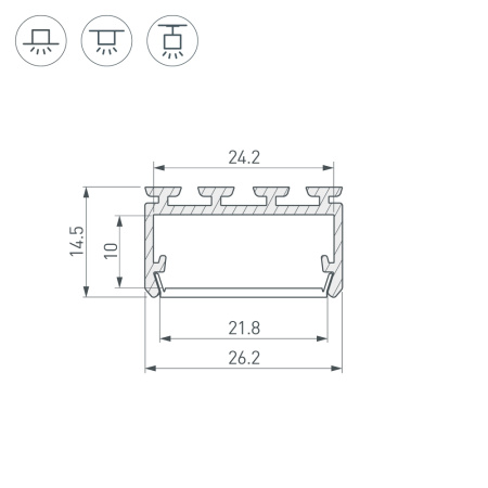картинка Профиль PLS-LOCK-H15-2000 ANOD (Arlight, Алюминий) 027737 от магазина BTSvet