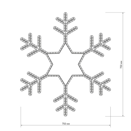 картинка Световая фигура светодиодная ARD-SNOWFLAKE-M4-750x750-324LED White (230V, 18W) (Ardecoled, IP65) 025307 от магазина BTSvet