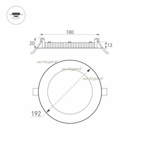картинка Светильник встраиваемый LED DL-192M-18W Warm White (Arlight, IP40 Металл, 3 года) 020116 от магазина BTSvet