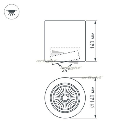 картинка Накладной светильник LED SP-FOCUS-R140-30W Warm White (Arlight, IP20 Металл, 3 года) 021066 от магазина BTSvet