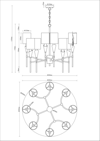 картинка Люстра подвесная V10030-8P Luiza от магазина BTSvet