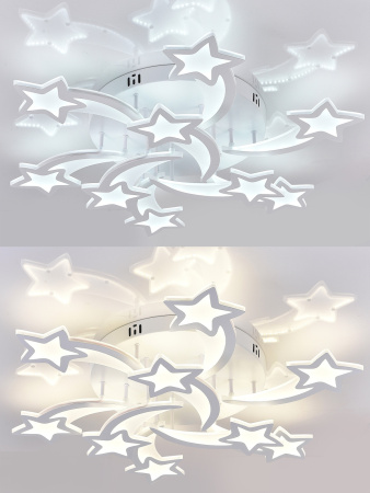 картинка Потолочная люстра светодиодная с управлением смартфоном и пультом регулировкой цветовой температурой и яркости ночным режимом и таймером LED LAMPS 81225 от магазина BTSvet