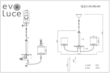 картинка Подвесная люстра Evoluce Ellisse SLE1119-303-03 от магазина BTSvet