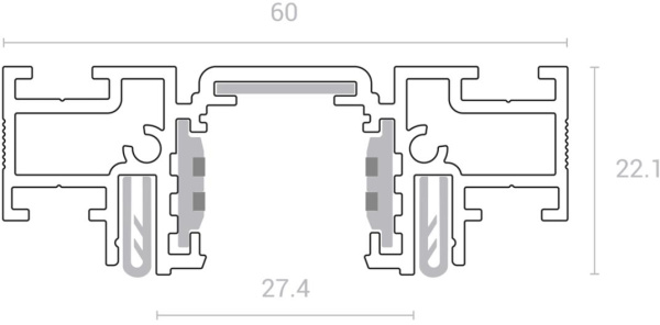 картинка Шинопровод (низкий) для монтажа в натяжной потолок 2м 48V FLUM 135180 от магазина BTSvet