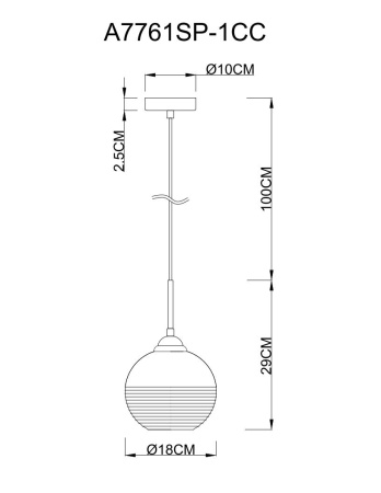 картинка Подвесной светильник Wave A7761SP-1CC от магазина BTSvet