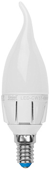Лампочка светодиодная LED-CW37-6W/NW/E14/FR/DIM ALP01WH пластик