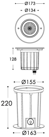 картинка Встраиваемый светильник уличный COB 730420 от магазина BTSvet