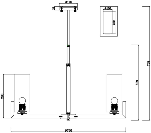 картинка Потолочная люстра Fortano MOD089PL-08BS от магазина BTSvet
