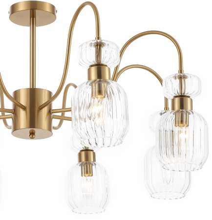 картинка Потолочная люстра на штанге Gloss 1141/8PL E14*60W Antigue copper/Clear от магазина BTSvet